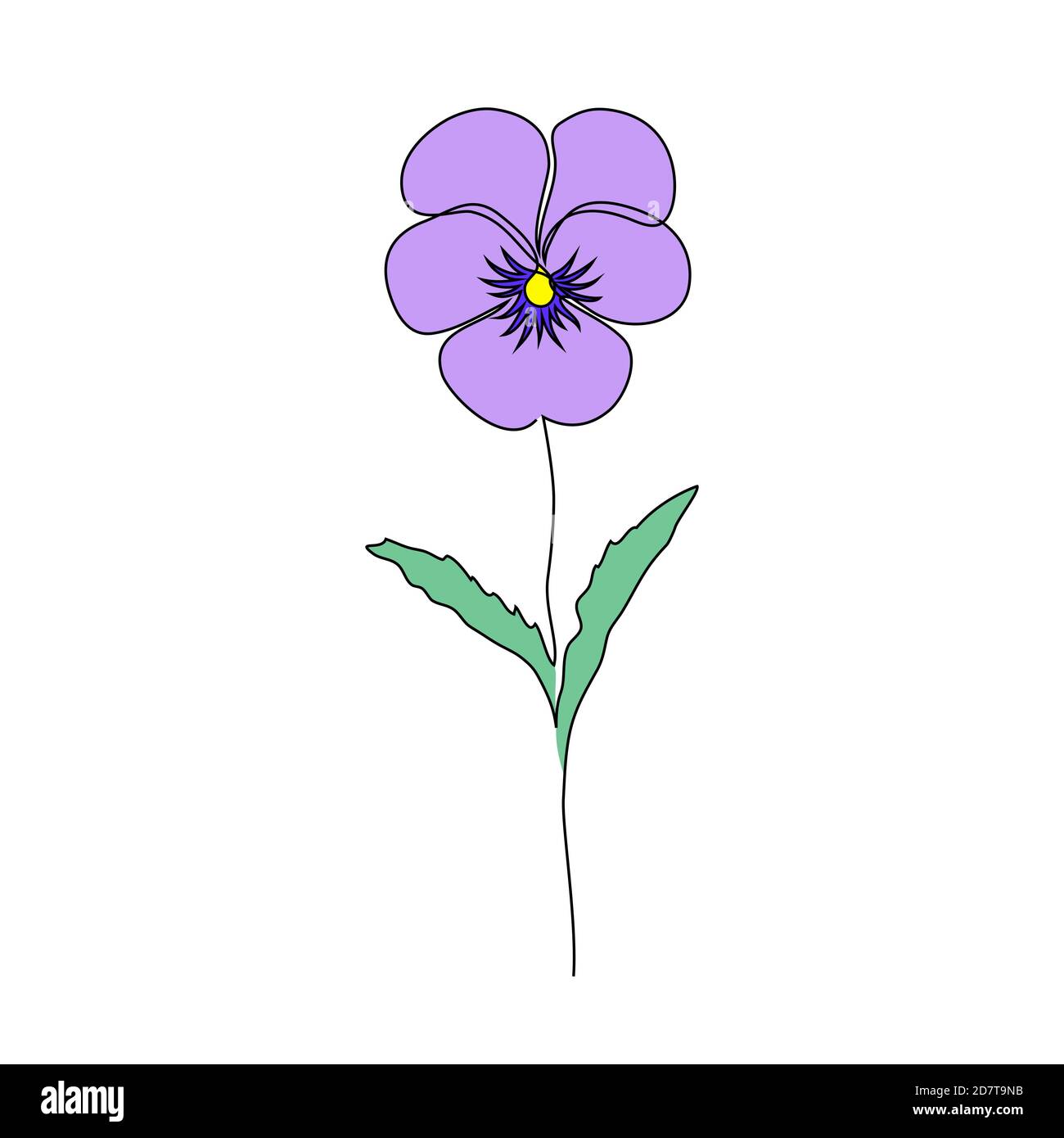 Violette Blume auf weiß Stock Vektor