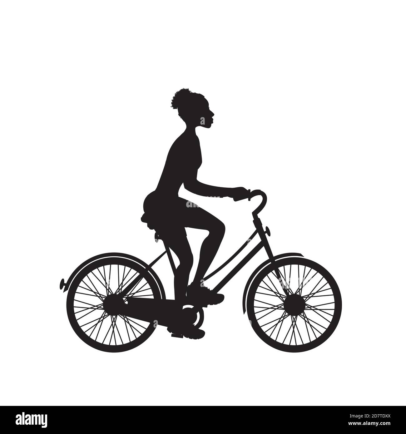 Biker Silhouette, isoliert auf weißem Hintergrund Stock Vektor
