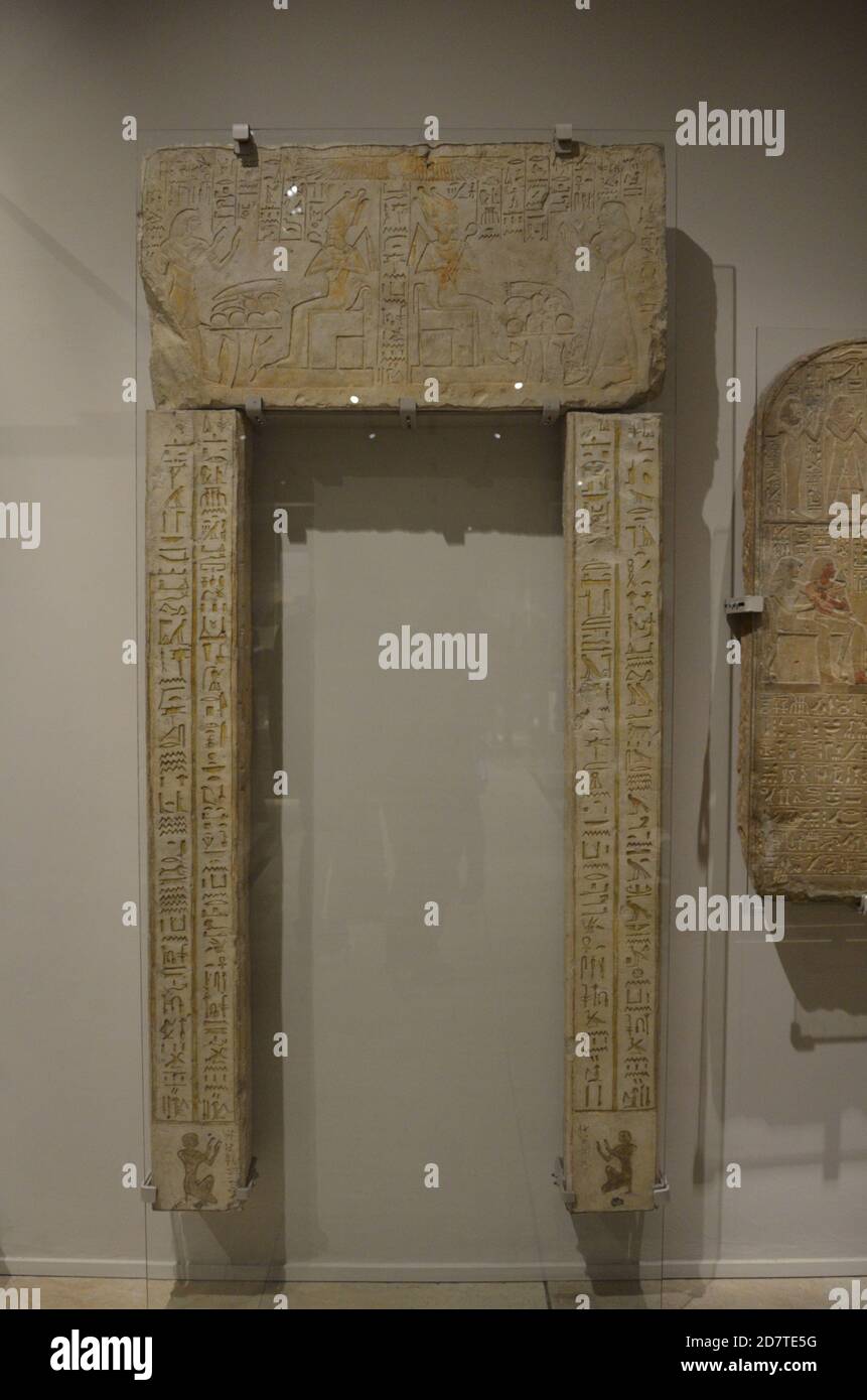 Ausstellung von Mumien, Artefakten und ägyptischen Funden im Ägyptischen Museum von Turin Stockfoto