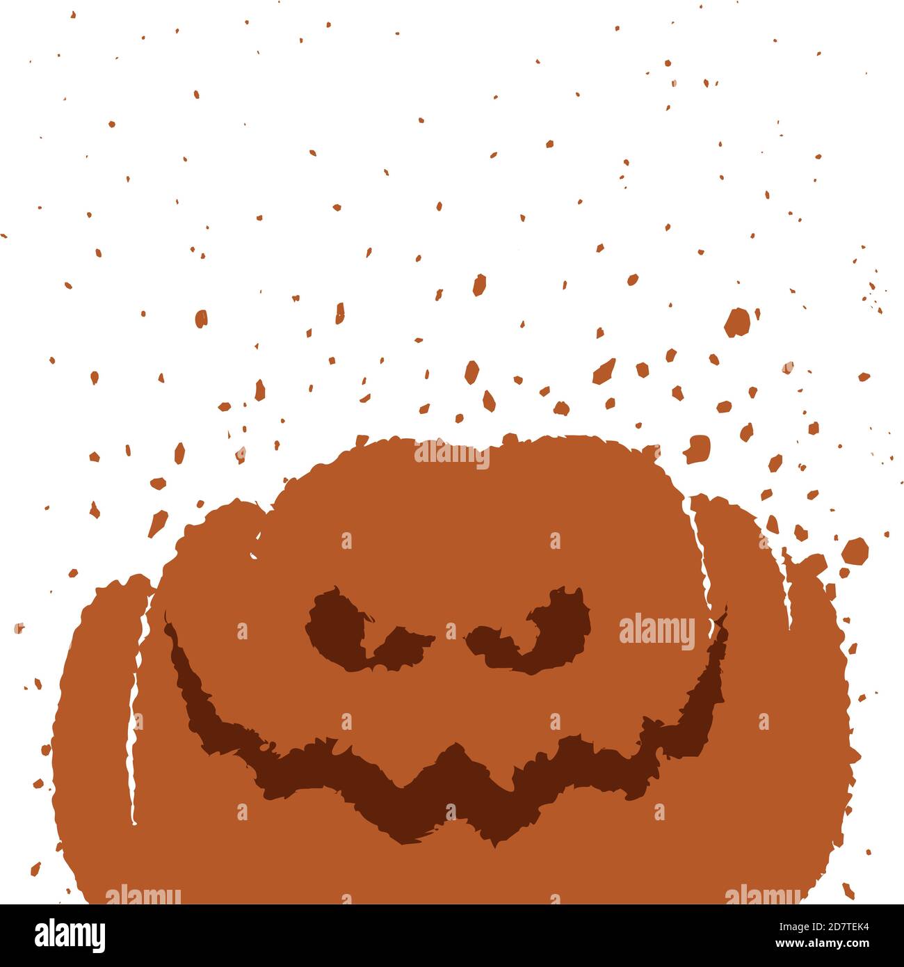 Kürbis mit schelmischen und bösen Gesten, verblassen in einer gruseligen Jahreszeit von Halloween. Stock Vektor