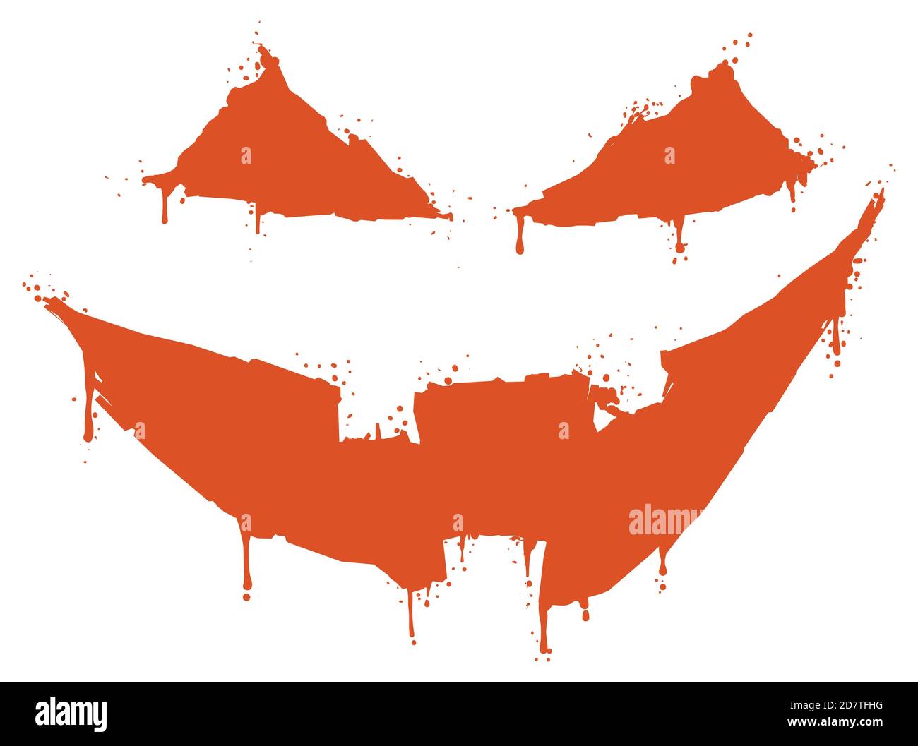 Graffiti mit lächelndem Gesicht wie ein Graffiti-Design eines orangen Halloween-Kürbisses. Stock Vektor