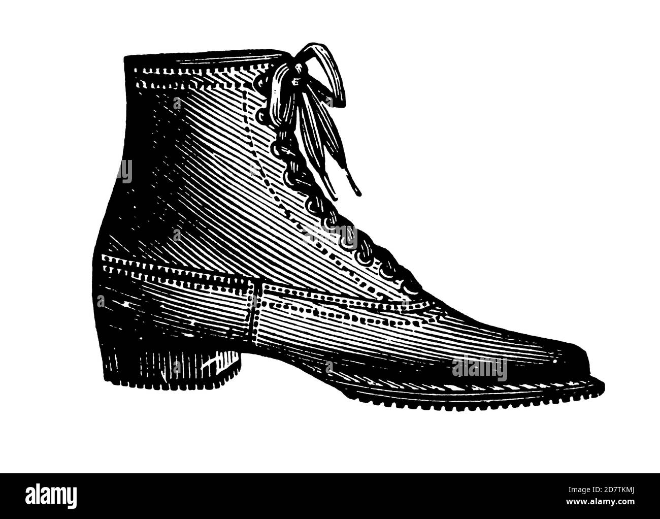 Vintage Shoe Industry Advertising - Classic Original Vintage Shoe Design Schwarz-Weiß Antike Illustration isoliert auf Weiß von Original Art Stockfoto