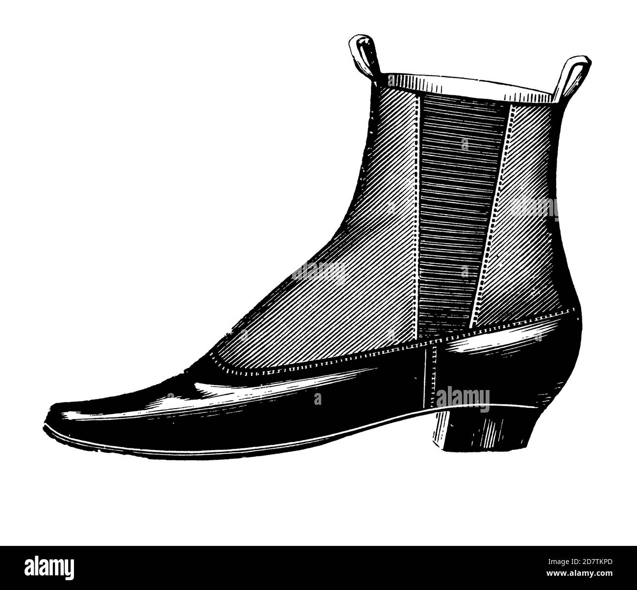 Vintage Shoe Industry Advertising - Classic Original Vintage Shoe Design Schwarz-Weiß Antike Illustration isoliert auf Weiß von Original Art Stockfoto