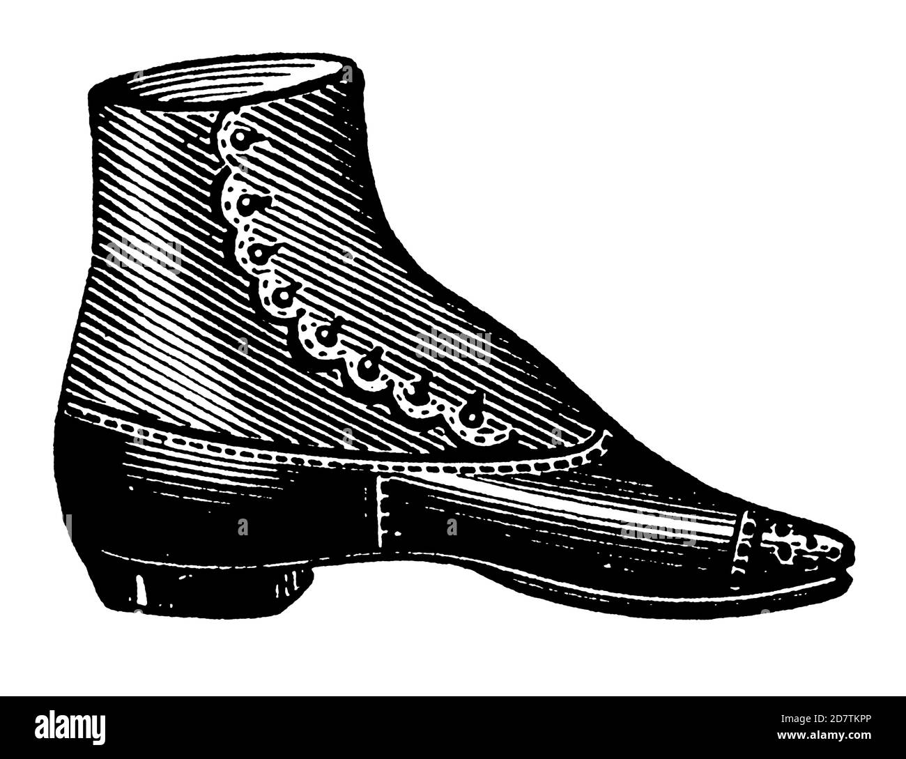 Vintage Shoe Industry Advertising - Classic Original Vintage Shoe Design Schwarz-Weiß Antike Illustration isoliert auf Weiß von Original Art Stockfoto