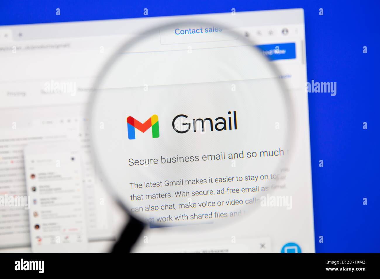 Östersund, Schweden - Okt 25, 2020 : Google Google Mail Webseite unter Lupe. Gmail ist ein kostenloser E-Mail-Dienst von Google entwickelt. Stockfoto Östersund, Schweden - Okt 25, 2020 : Google Google Mail Webseite unter Lupe. Gmail ist ein kostenloser E-Mail-Dienst von Google entwickelt. Stockfoto