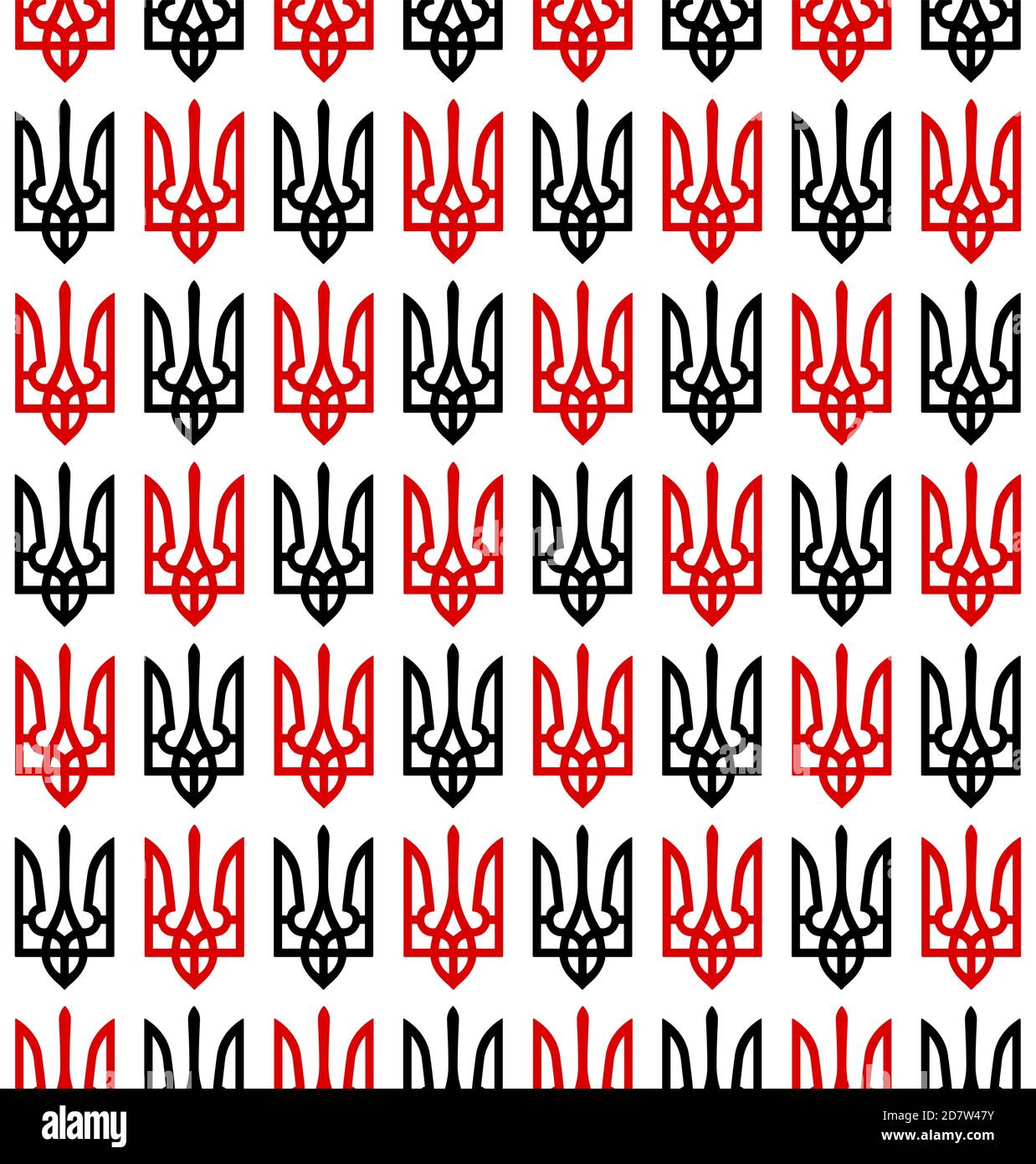 Nahtloses Muster des schwarzen und roten Wappens Der Ukraine Stock Vektor