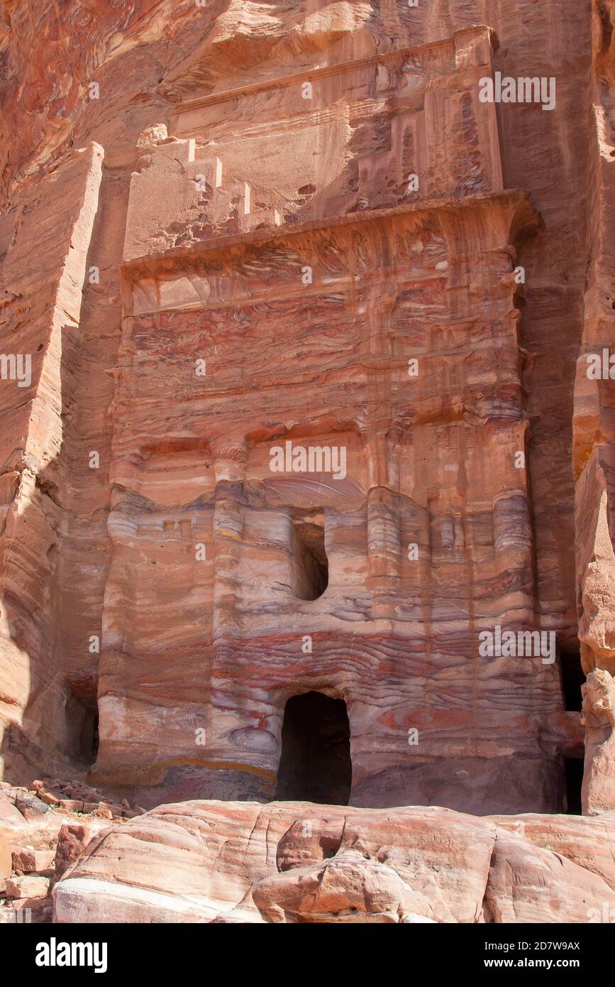 Das Seidengrab in der Stadt Petra, Jordanien Stockfoto