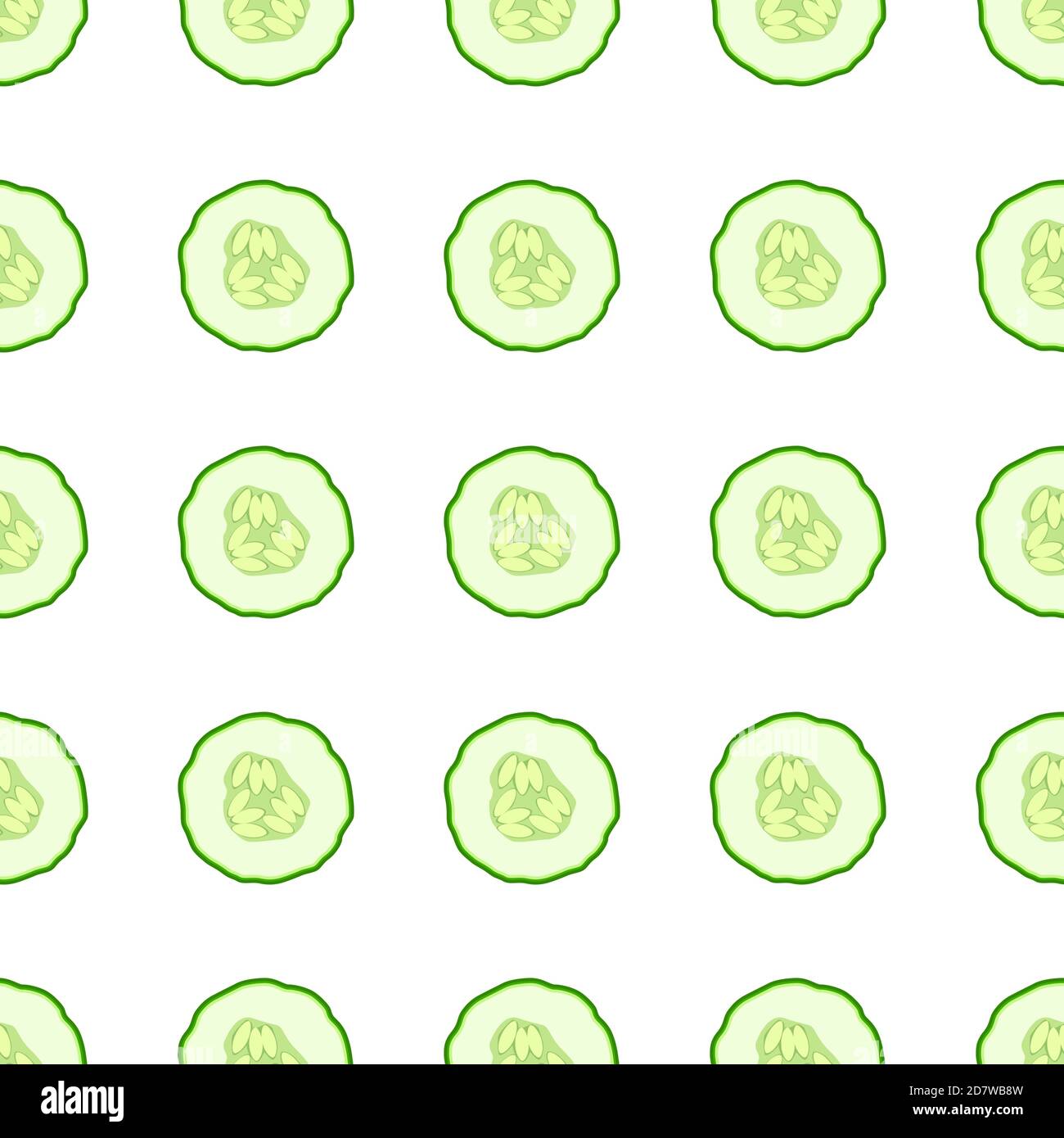 Illustration zum Thema der hellen Muster grüne Gurke, Gemüsepflanze für Dichtung. Gemüsemuster bestehend aus schöner Gurke, viele Pflanzen. Simp Stock Vektor