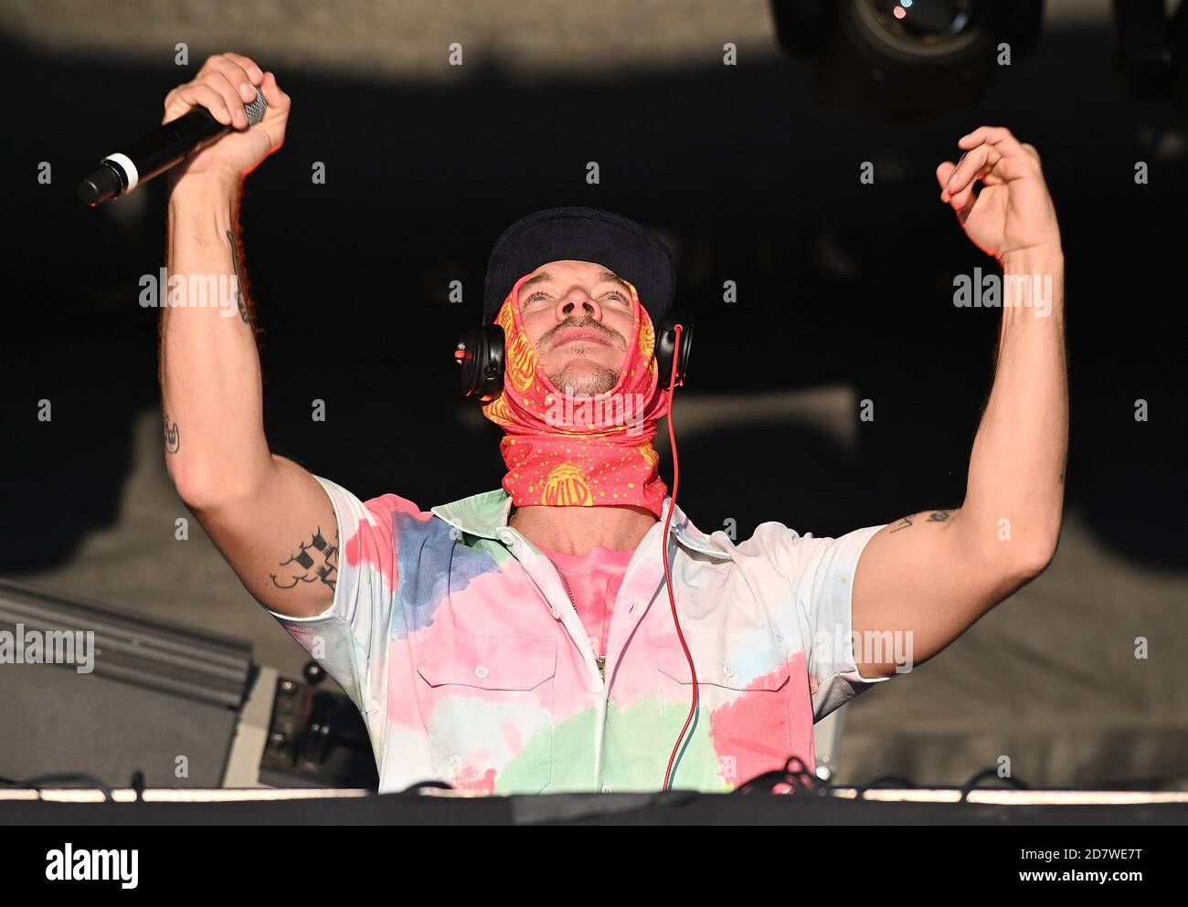 OKTOBER 24 - BURLINGAME, CA: Diplo, Major Lazer tritt während ihrer Music is the Weapon Drive-in Tour im Burlingame Golf Center am 24. Oktober 2020 in Burlingame, Kalifornien, auf. Dieses Konzert fand mit sozialen Distanzierungsprotokollen während der COVID-19 Pandemie 2020 statt, die Teilnehmer mussten sich in ihrem eigenen Raum halten und zu jeder Zeit Masken tragen. Foto: Casey Flanigan/imageSPACE/MediaPunch Stockfoto