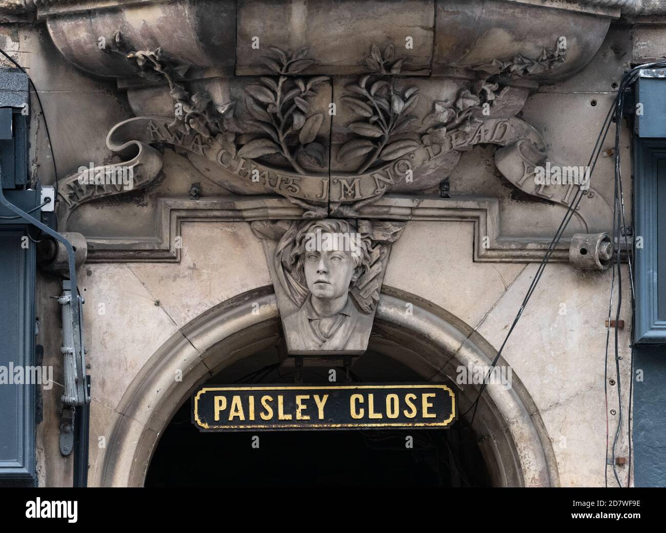 Paisley Close Schild, Edinburgh, Schottland, UK Stockfoto