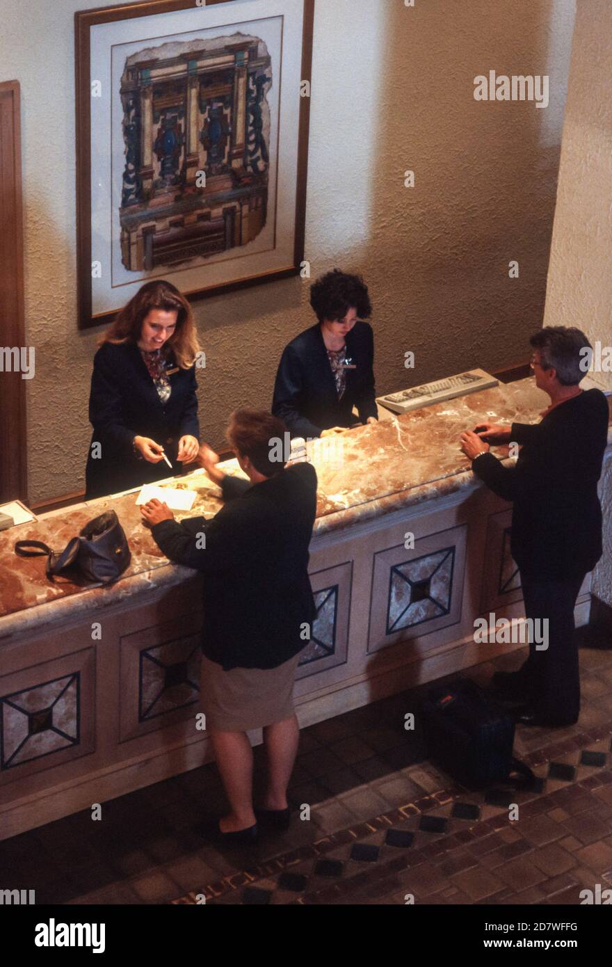 Rezeption im Renaissance Vinoy Resort Hotel, St. Petersburg, Florida, USA 1990er Stockfoto