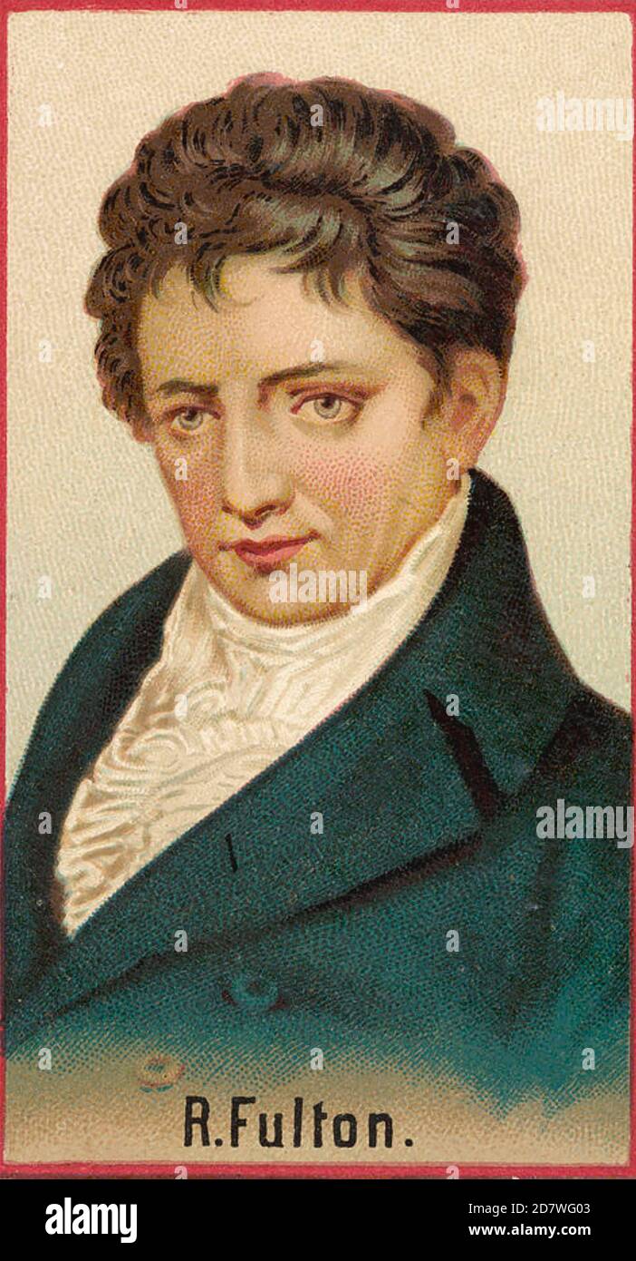 ROBERT FULTON (1765-1815) amerikanischer Ingenieur und Erfinder des ersten Kommerziell erfolgreiches Dampfschiff Stockfoto