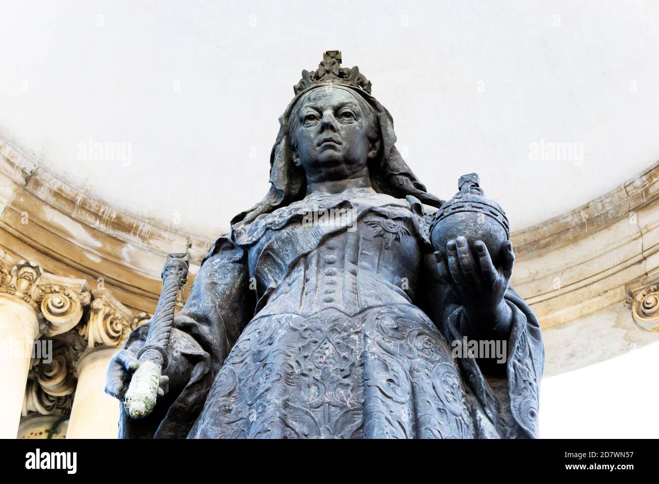 Nahaufnahme der Queen Victoria Statue im Zentrum von Liverpool Stockfoto