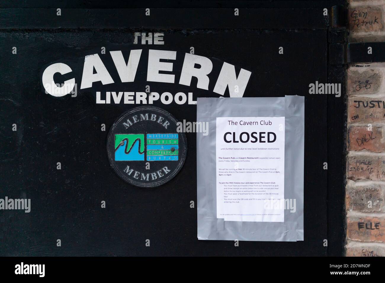 Der berühmte Liverpool Cavern Club ist vorübergehend geschlossen Zweite COVID-19-Sperre Stockfoto