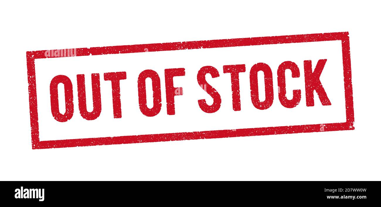 Vektordarstellung des Wortes Out of Stock rote Tinte Stempel Stock Vektor