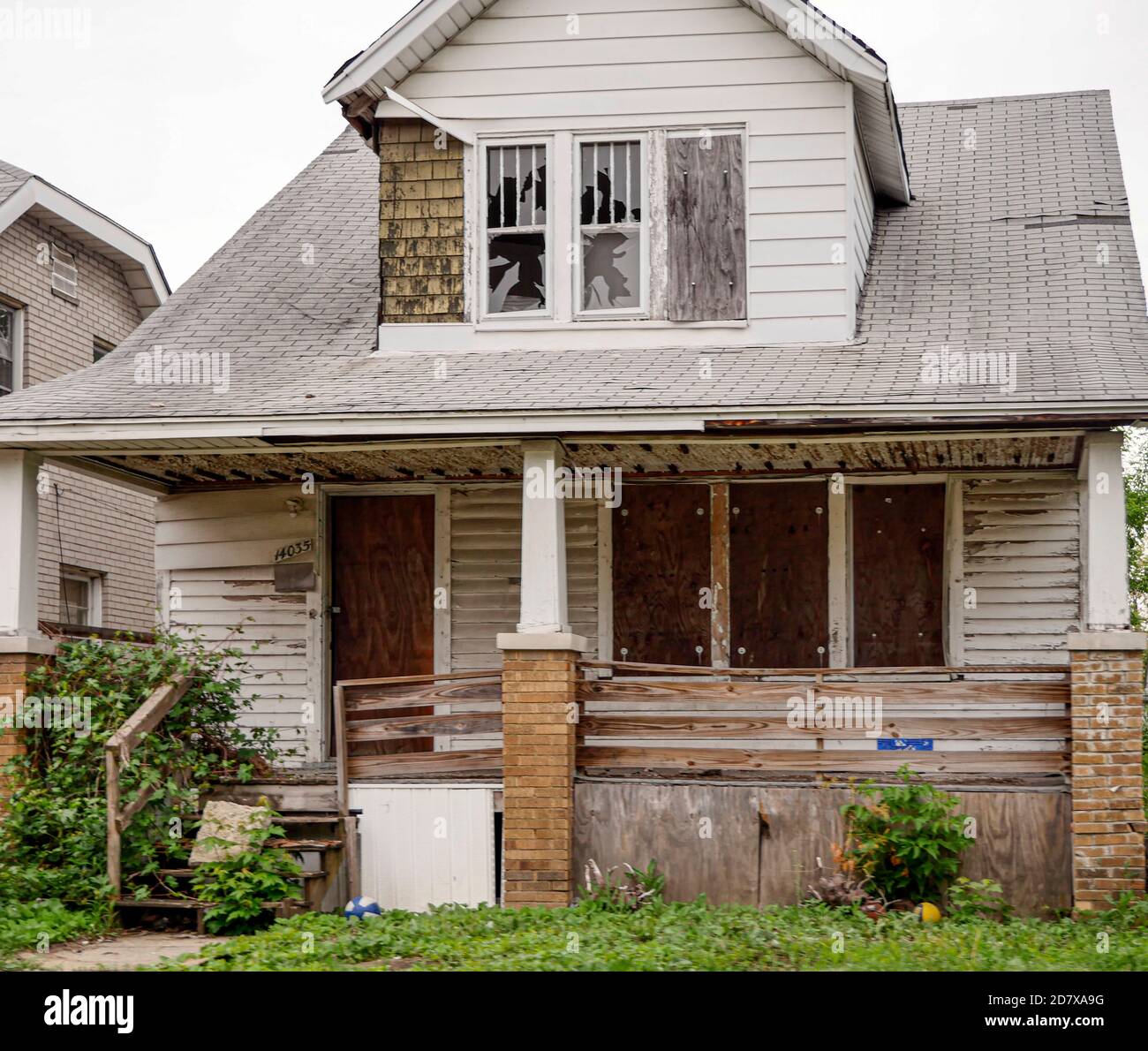 Verlassene Heimat in Detroit Stockfoto