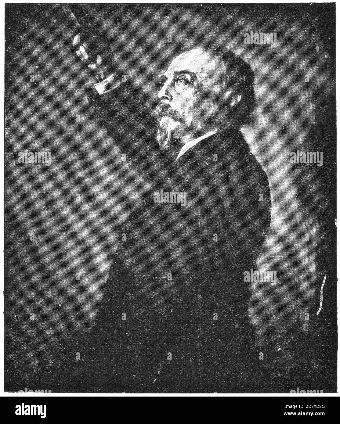 Porträt von Hans von Bulow - einem deutschen Dirigenten, virtuosen Pianisten und Komponisten der Romantik. Illustration des 19. Jahrhunderts. Weißer Hintergrund. Stockfoto