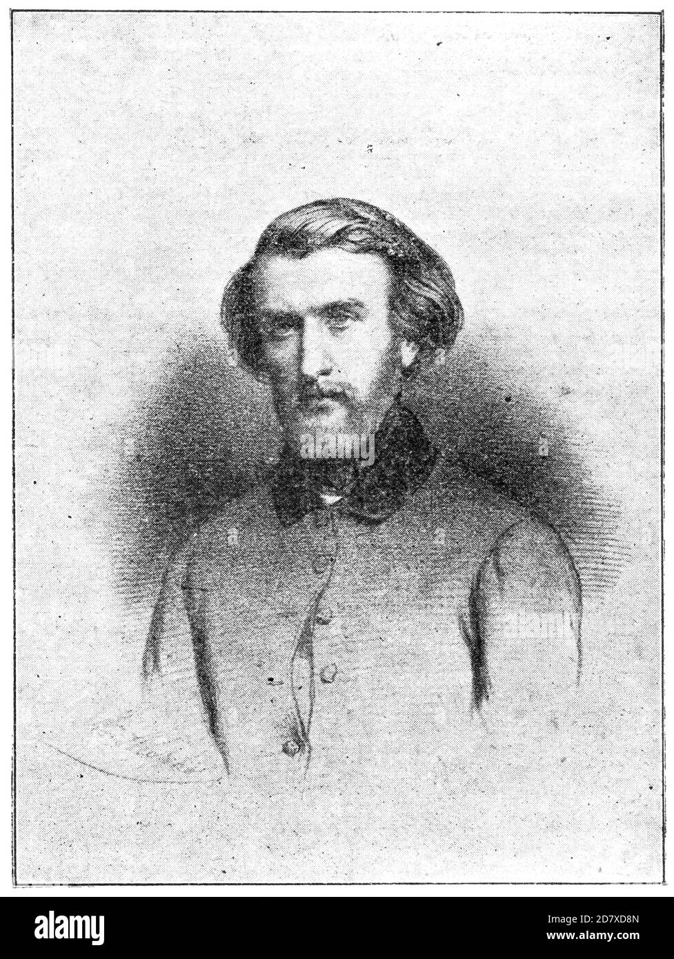 Portrait von Ambroise Thomas - ein französischer Komponist und Lehrer, bekannt durch seine Opern Mignon (1866) und Hamlet (1868). Illustration des 19. Jahrhunderts. Weißer Hintergrund. Stockfoto