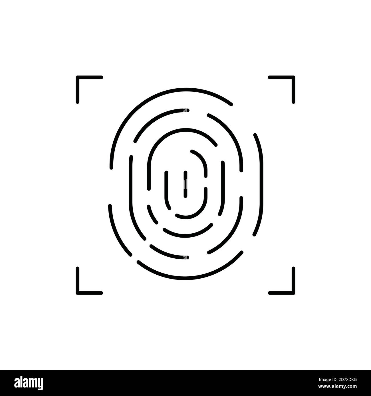 Fingerabdruck-Scan einzelnes isoliertes Symbol mit Linien- oder Umrissstil Stock Vektor