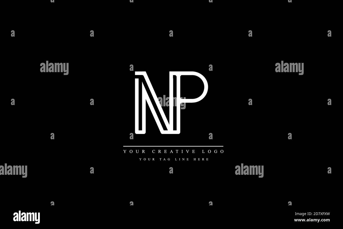 NP PN abstrakte Vektor-Logo-Monogramm-Vorlage Stockfoto