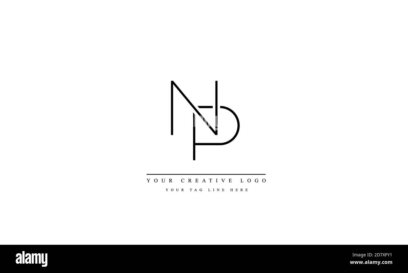 NP PN abstrakte Vektor-Logo-Monogramm-Vorlage Stockfoto