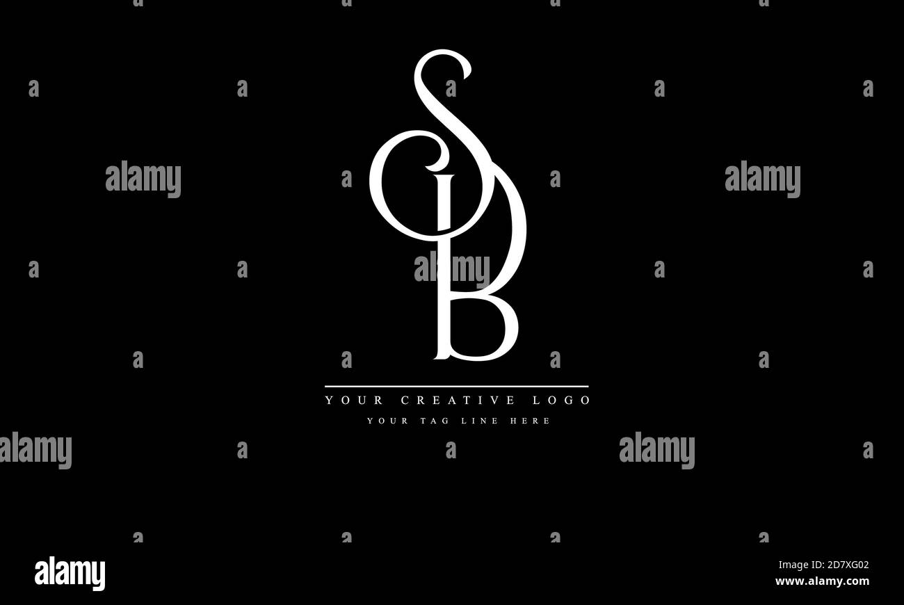 SB BS abstrakte Vektor-Logo-Monogramm-Vorlage Stockfoto