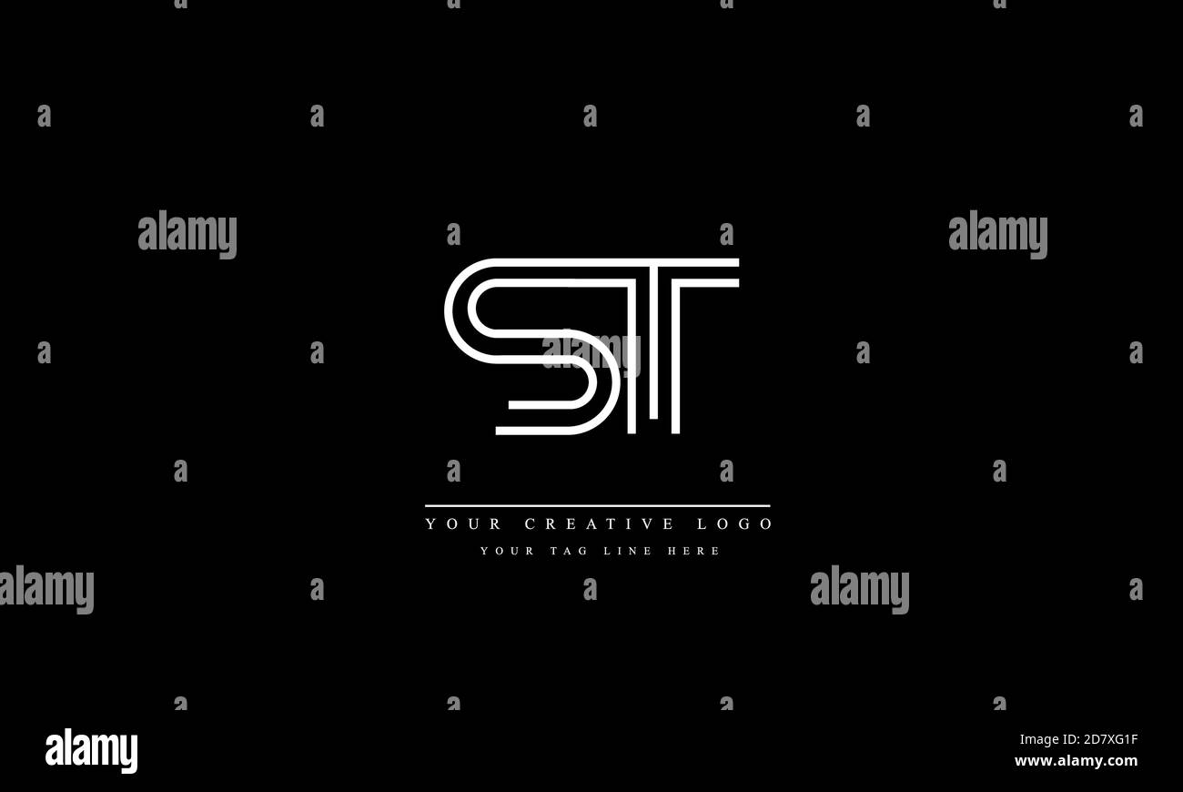 ST TS S T abstrakte Vektor-Logo-Monogramm-Vorlage Stockfoto