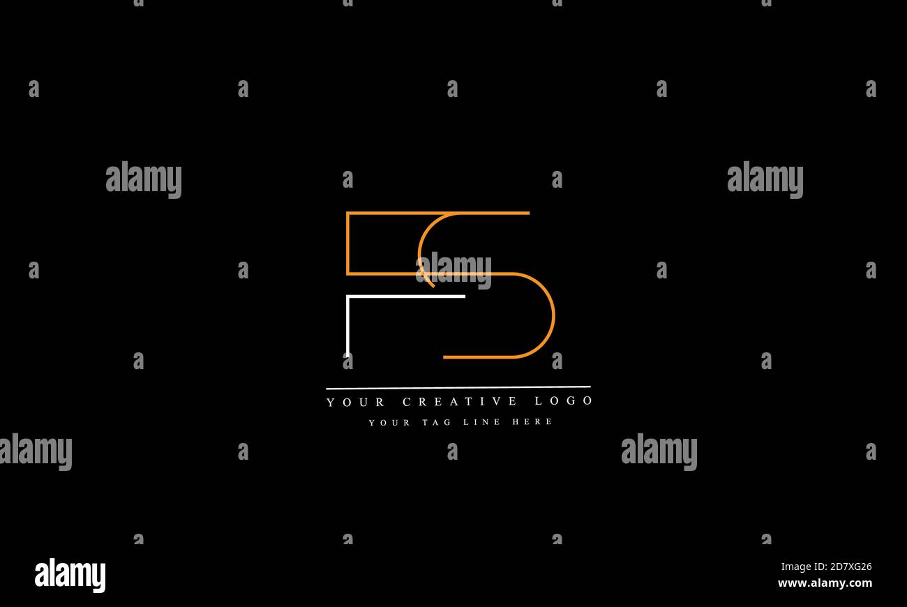 FS SF S F abstrakte Vektor-Logo-Monogramm-Vorlage Stockfoto