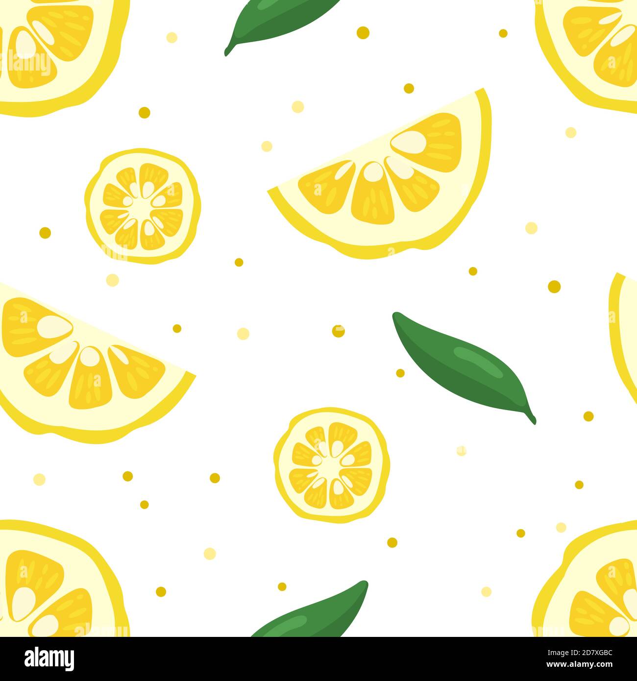 Yuzu japanische Zitrone Frucht nahtlose Muster Vektor Illustration isoliert auf weißem Hintergrund. Stock Vektor