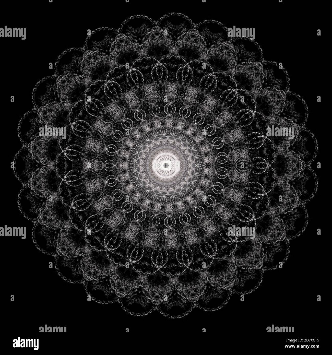 Mandala Schwarz-Weiß-Design Stockfoto
