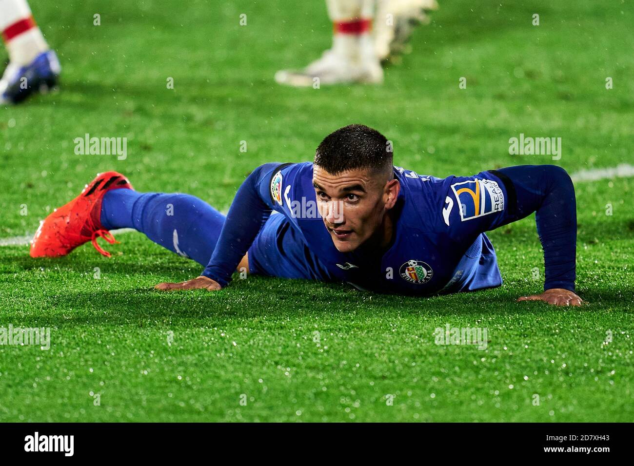 GETAFE, SPANIEN - 25. OKTOBER: Nemanja Maksimovic vom FC Getafe beim La Liga Santander Match zwischen Getafe CF und Granada CF im Coliseum Alfonso Perez am 25. Oktober 2020 in Getafe, Spanien. (Foto von Perez Meca/MB Media) Stockfoto