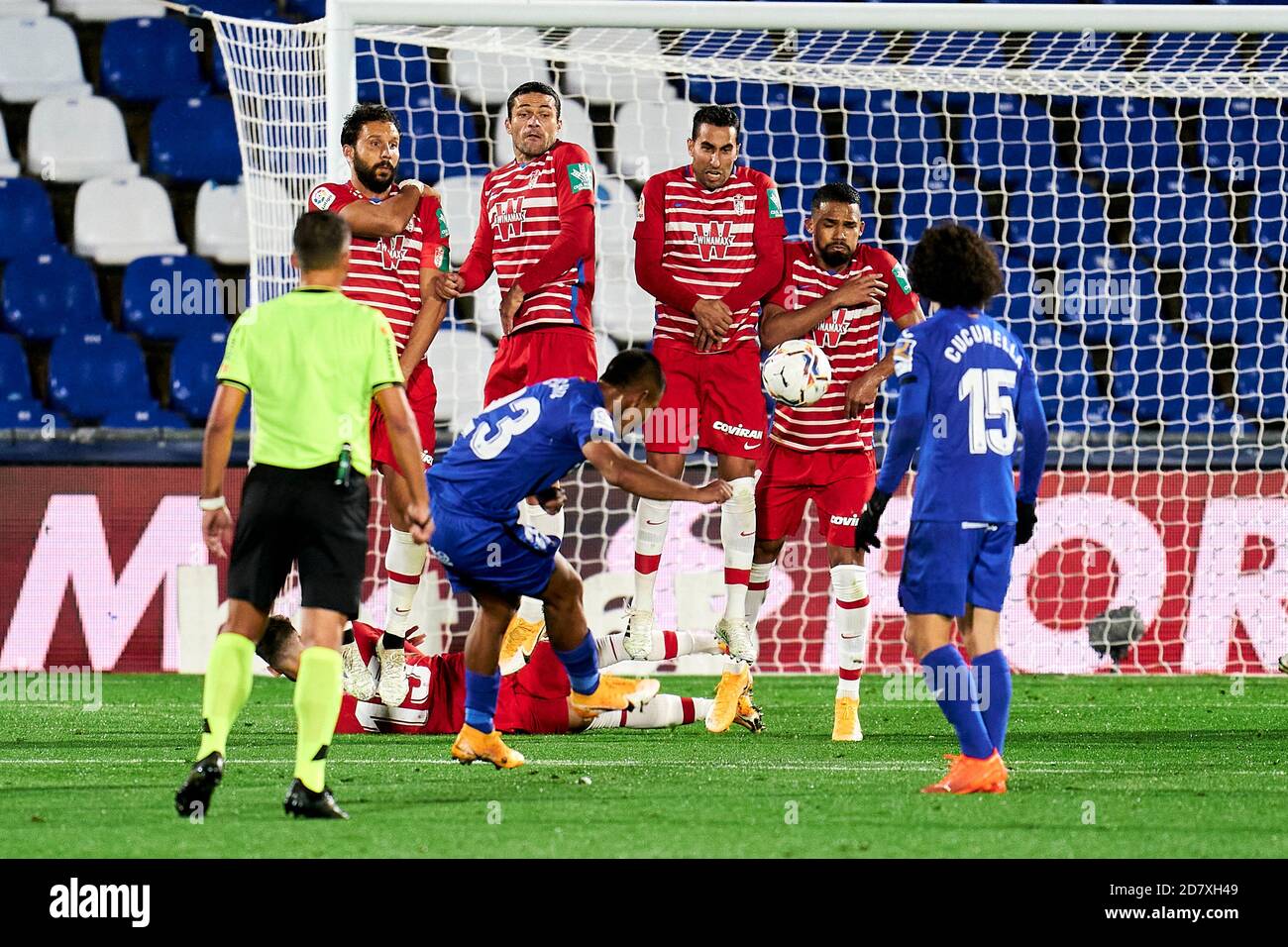 GETAFE, SPANIEN - 25. OKTOBER: Cucho Hernandez von Getafe FC während des La Liga Santander-Spiels zwischen Getafe CF und Granada CF im Coliseum Alfonso Perez am 25. Oktober 2020 in Getafe, Spanien. (Foto von Perez Meca/MB Media) Stockfoto