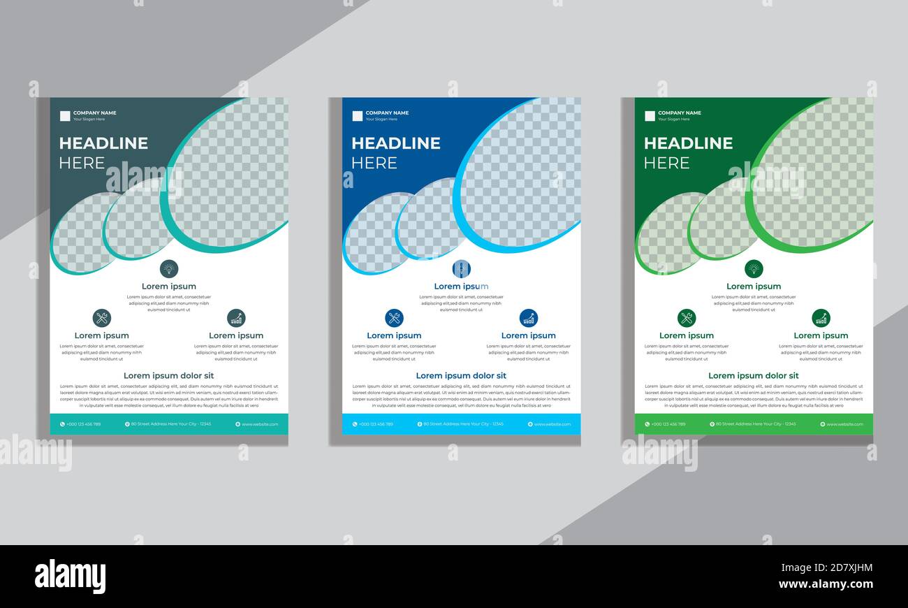 Business Flyer Design-Vorlage, Corporate und Creative Flyer in A4-Format. Stock Vektor