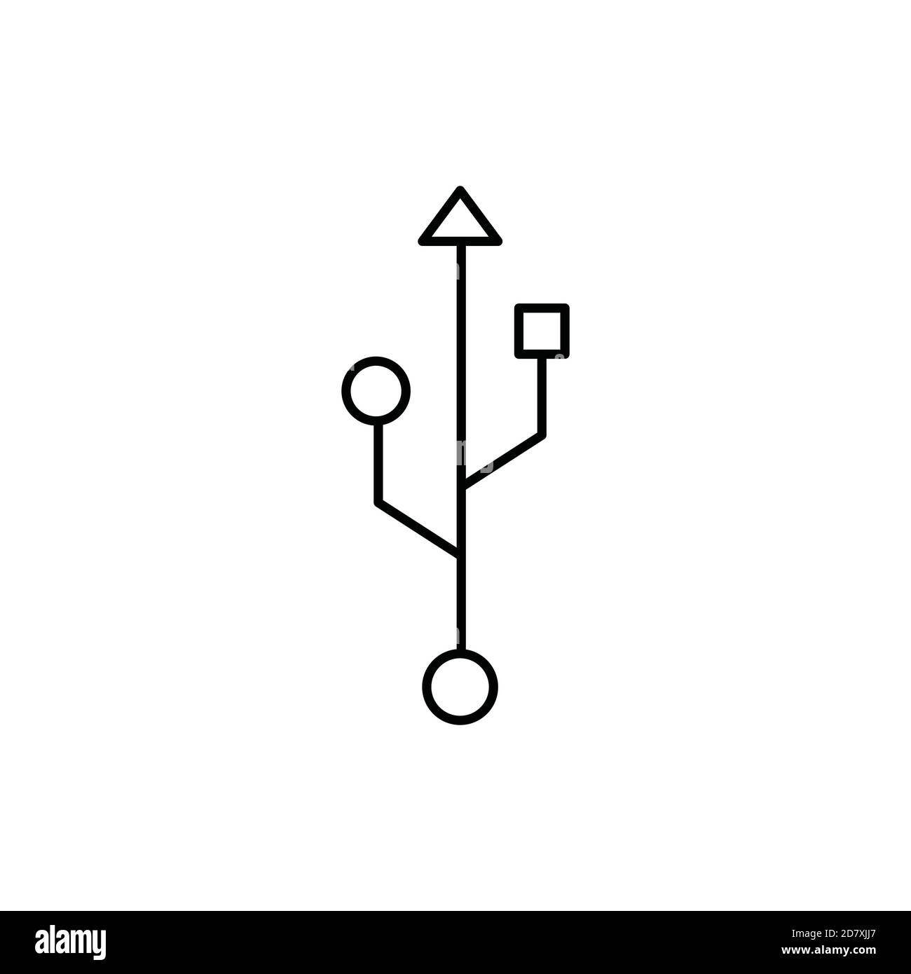 usb-Logo einzelnes isoliertes Symbol mit Linien- oder Umrissstil Stock Vektor