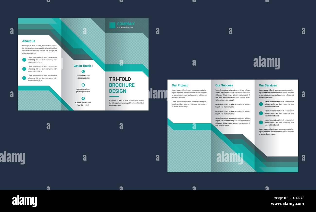 Tri Fold Broschüre Design Template Für Ihr Unternehmen Stock Vektor