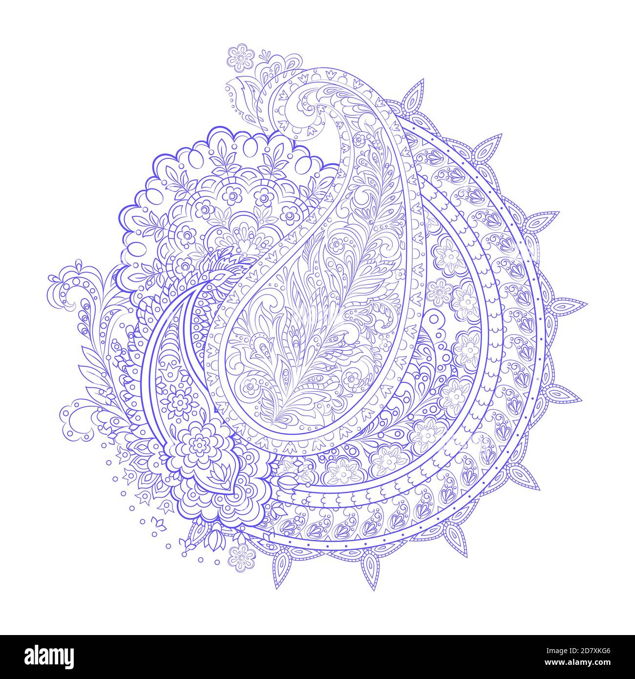 Paisley Ornamentale Motive der indischen Stoffmuster Stock Vektor