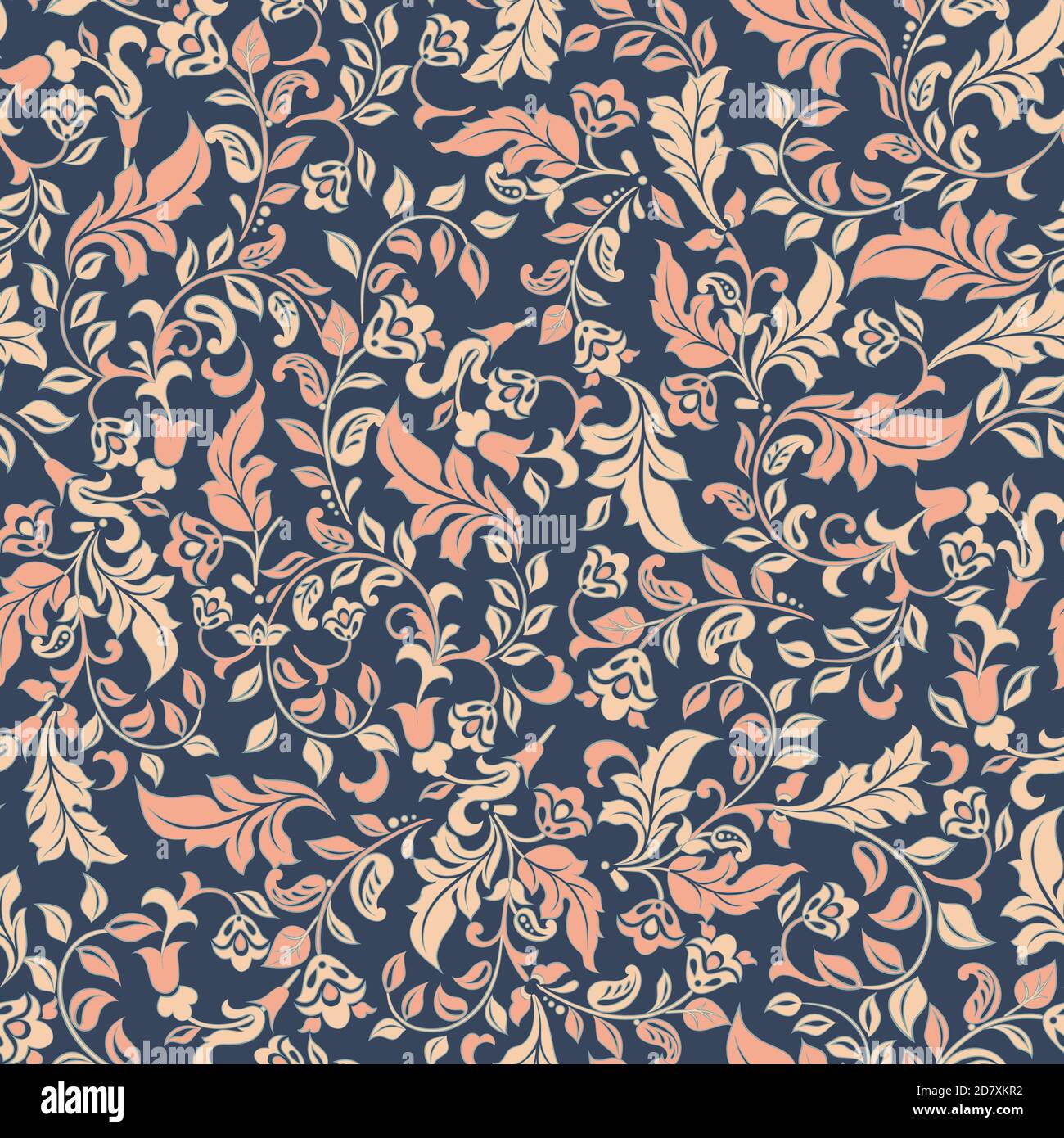 Vintage Blumen nahtloses Muster. Blumenvektor Hintergrund Stock Vektor