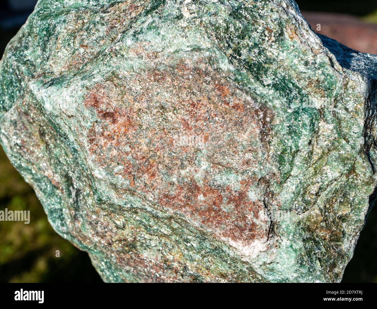 Grüner Avanturin mineralischen Felsen Hintergrund Stockfoto