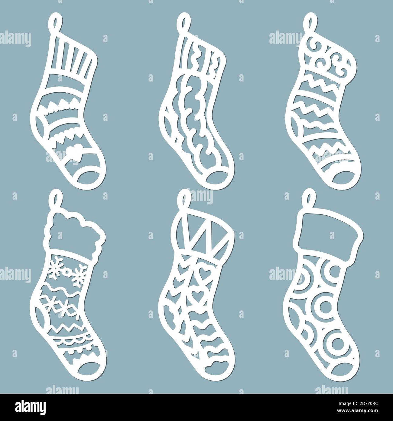 Lasergeschnittene Schablone. Socken, Strümpfe, Kniestrümpfe, Silhouette zum  Schneiden. Weihnachtskunstwerk. Geometrische, Strick und durchbrochene  Muster Stock-Vektorgrafik - Alamy