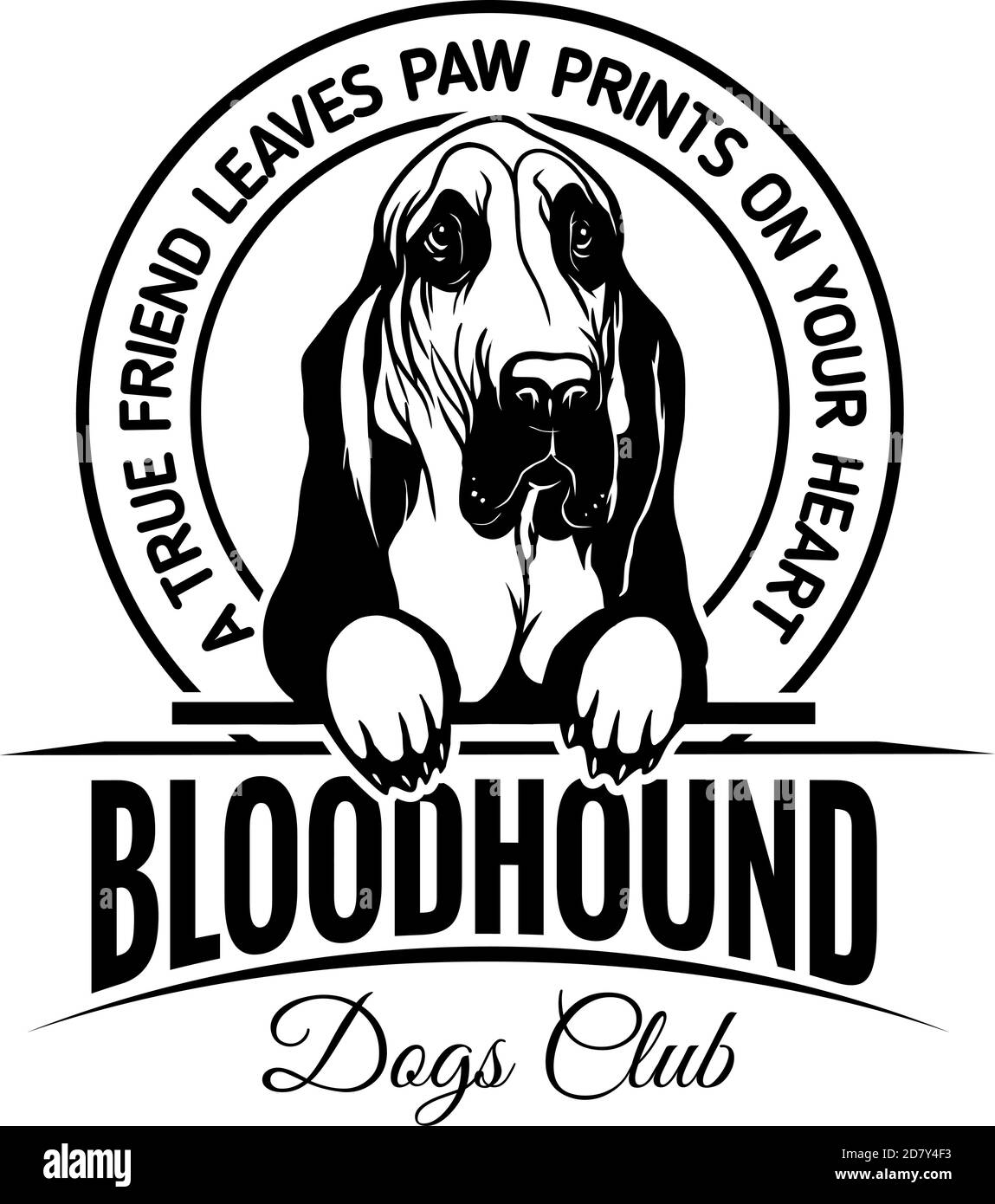 Bloodhound Hund Glücklich Gesicht Pfote Puppy Pup Haustier Clip Art K-9 Cop Police Logo SVG PNG Clipart Vektor Cricut geschnitten Schneiden Stock Vektor