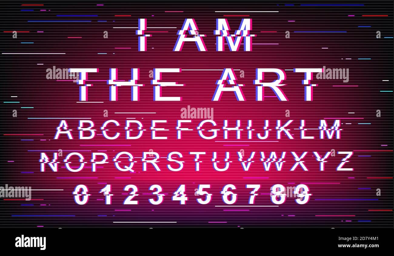 Ich bin die Art Glitch Schriftvorlage Stock Vektor