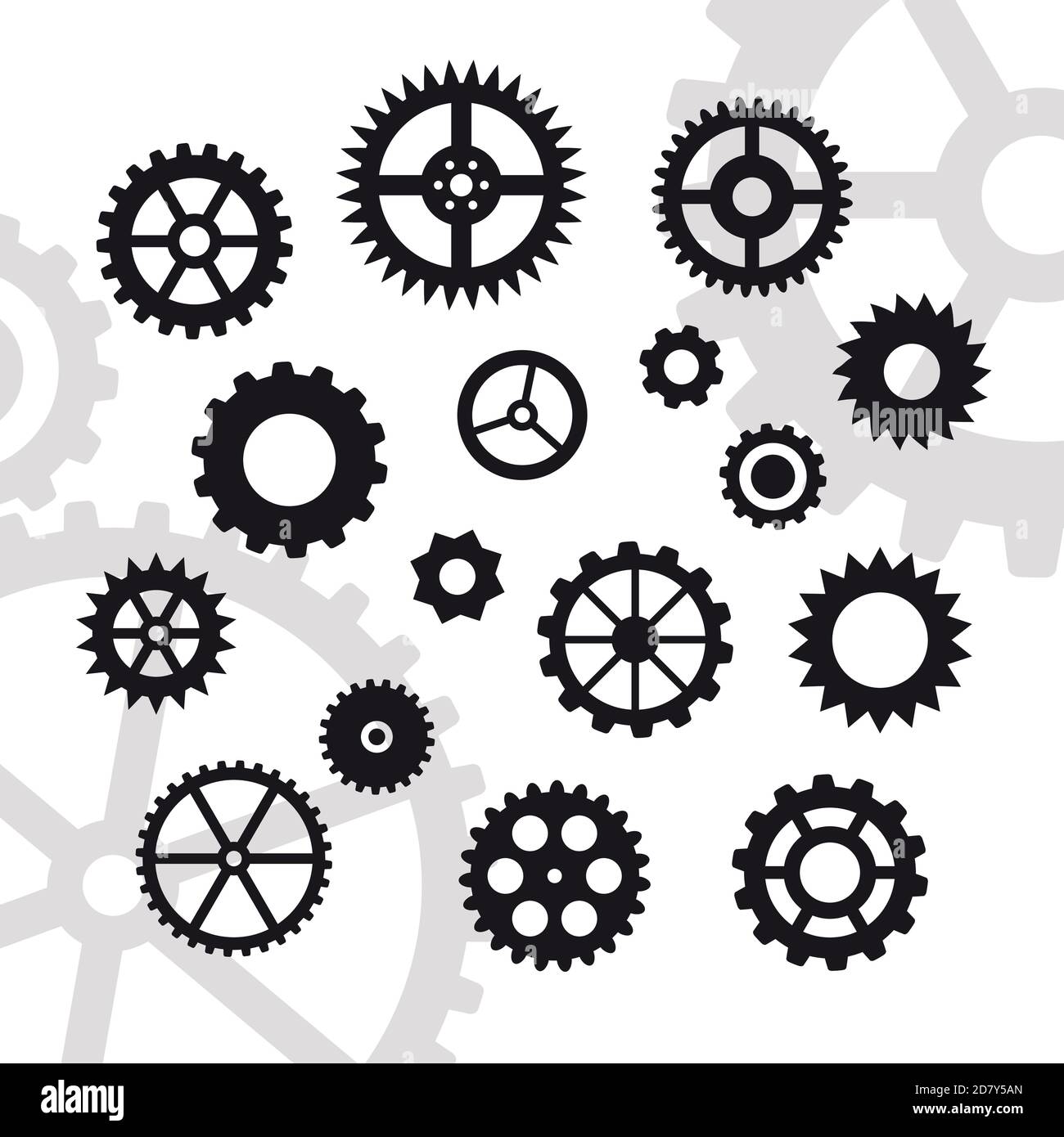 Symbole für Uhrzeiträder Stock Vektor