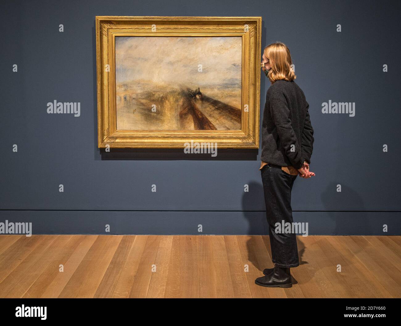 London 26 October 2020 Rain, Steam and Speed Oil on canvas 1844.Tate Britain neue Ausstellung gewidmet JMW Turner Modern's World die Erkundung von Turner’s Modern World zeigt, wie Großbritanniens größter Landschaftsmaler neue Wege fand, die bedeutsamen Ereignisse seiner Zeit einzufangen, Von den Auswirkungen der Technologie auf die Natur bis zu den schwindelerregenden Auswirkungen der Modernisierung auf die Gesellschaft. Turner's Modern World läuft vom 28. Oktober 2020 bis 7. März 2021. Paul Quezada-Neiman/Alamy Live News Stockfoto