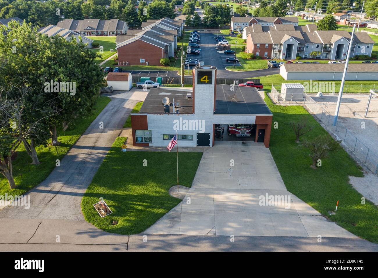 Fire Station Number 4, Firehouse #4, vom Architekten Robert Venturi, Columbus, Indiana Stockfoto