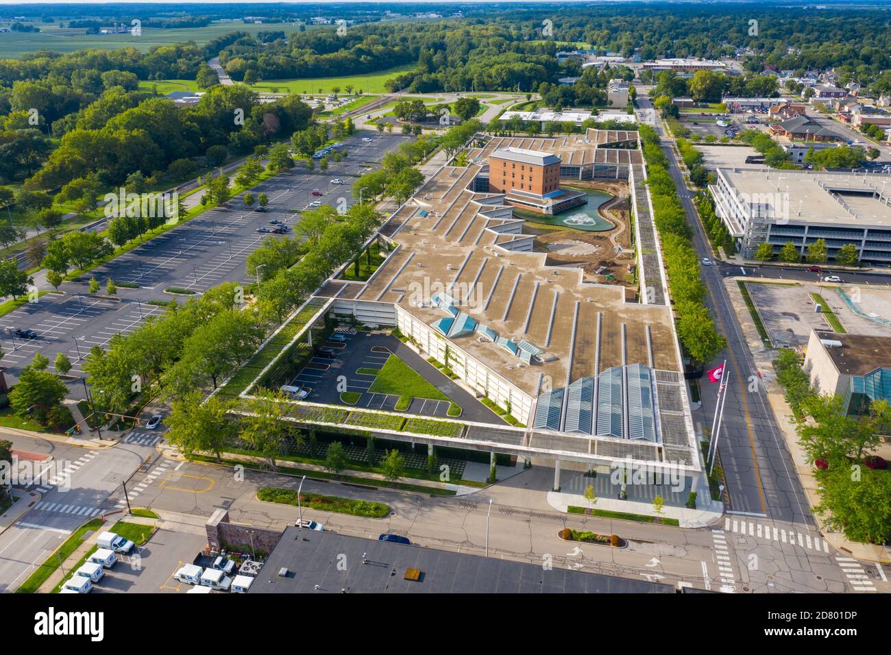 Cummins Corporate Office Building, entworfen von Kevin Roche, Columbus, Indiana Stockfoto