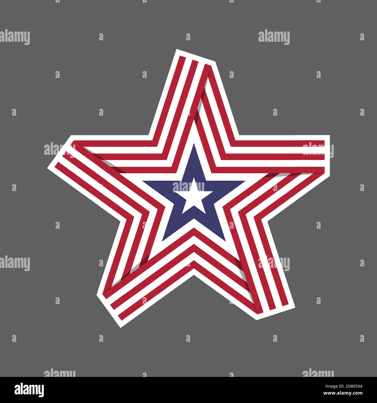 Vereinigte Staaten von Amerika USA Flagge Schild Symbol Logo Vektor Illustration. Unabhängigkeitstag. Juli. Präsidentschaftswahl Stock Vektor