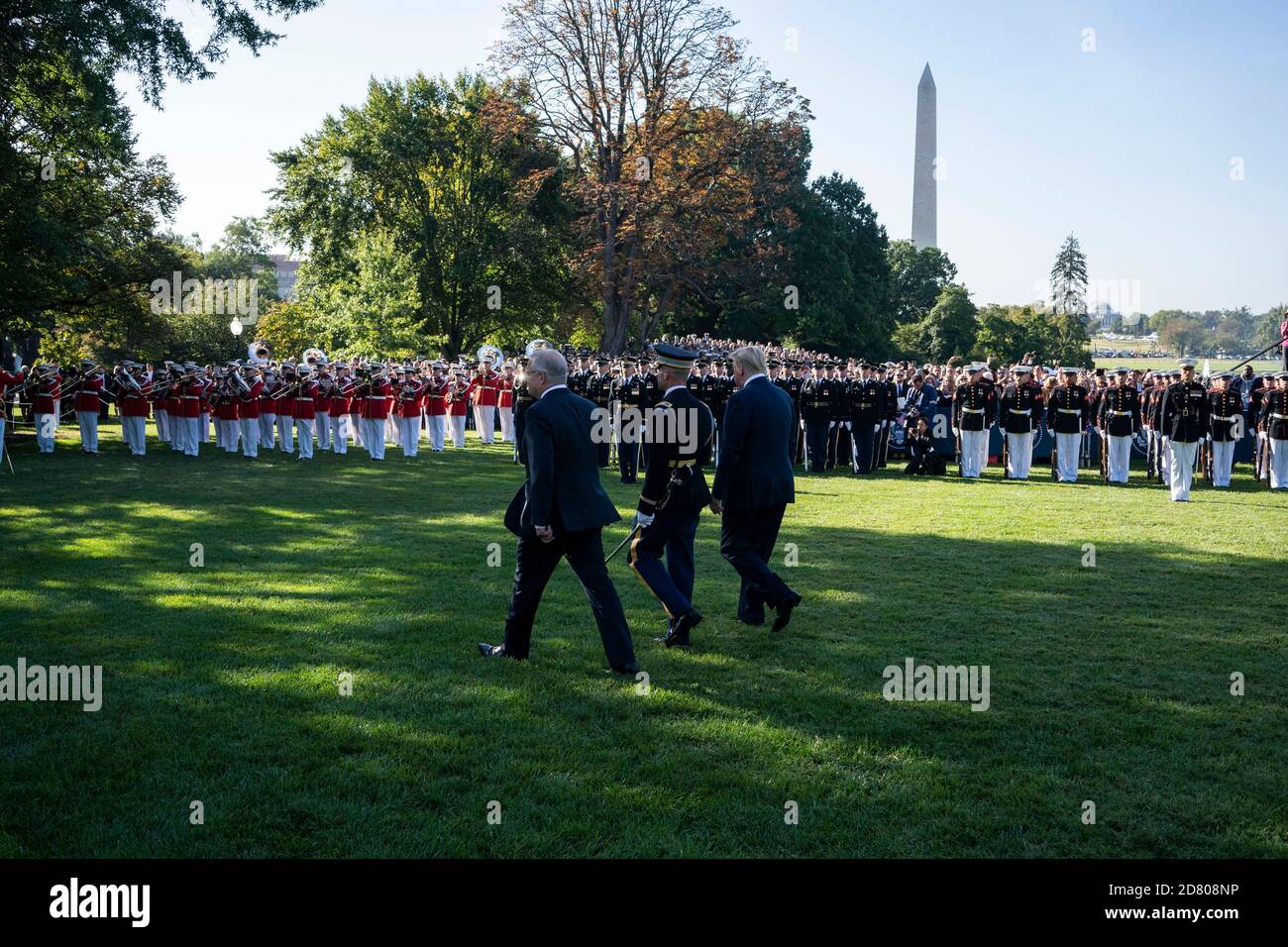 US-Präsident Donald Trump der australische Premierminister Scott Morrison führt am 9. September 2019 einen offiziellen Staatsbesuch im Weißen Haus in Washington, D.C., durch.Quelle: Alex Edelman/The Photo Access Stockfoto