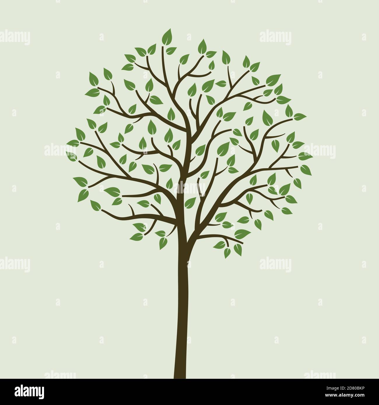 Schöner einfacher Baum. Minimalistischer Designstil in Farbe. Ideal für Kinderzimmer oder als Vorlage oder Hintergrund. Stock Vektor