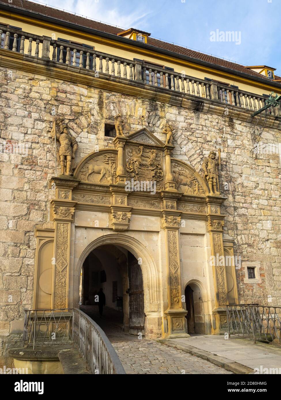 Tor zum Schloss Tibingen Stockfoto