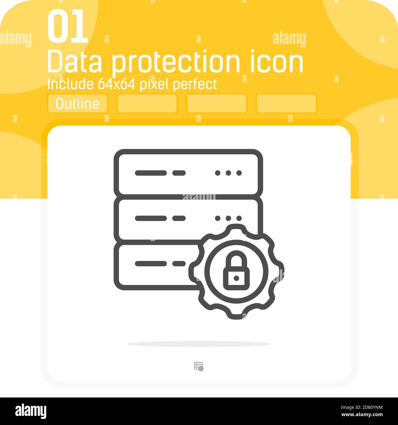 Datensicherungssymbol mit schmaler Umrandung oder Linienstil auf isoliertem weißem Hintergrund. Vektor kreative Illustration Symbol-Design für Web-Design, Apps Stock Vektor